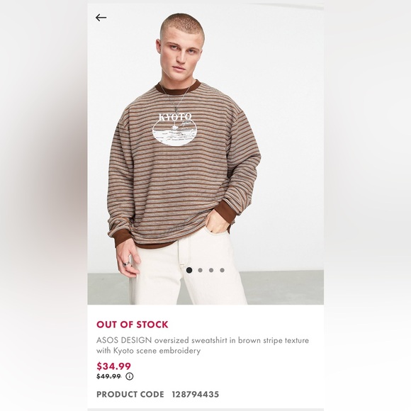 asos like new brown crewneck - Picture 4 of 4